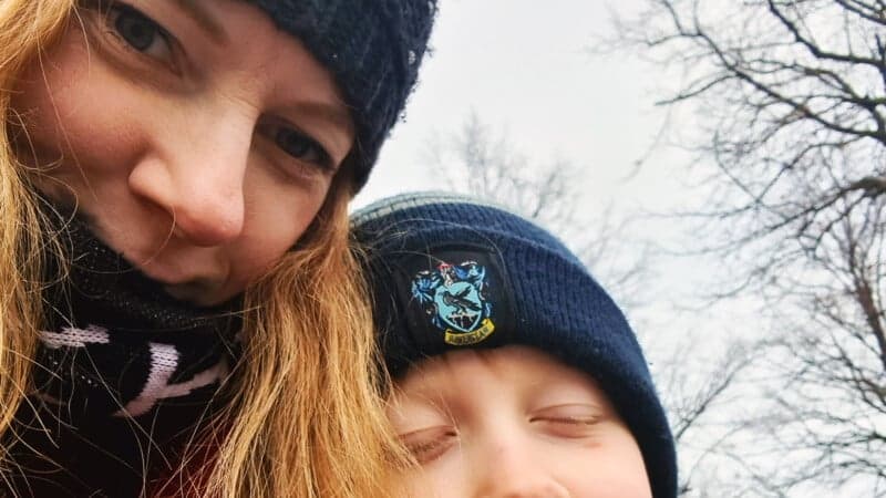 Marija Frostander med sin son Marija Frostander med sin son