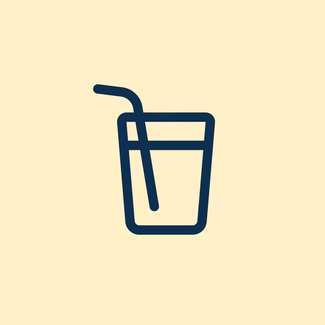 Illustration på ett glas med ett sugrör