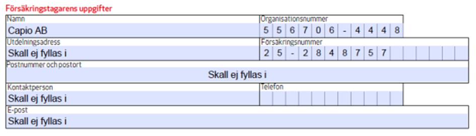 Försäkringsblankett